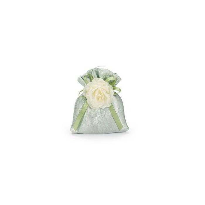 SACCHETTO MINI MARMORIZZATO 9XH11 VERDE SALVIA